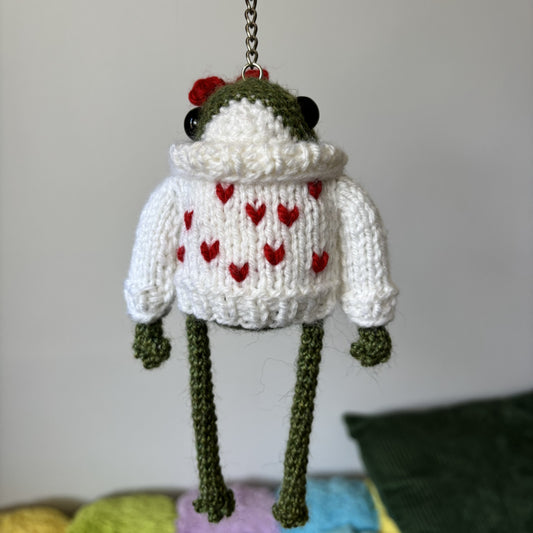 Breloczek Żabka z małą kokardką