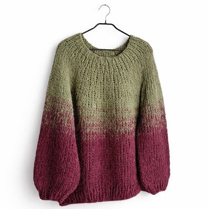 Sweter z alpaki zielono-bordowy