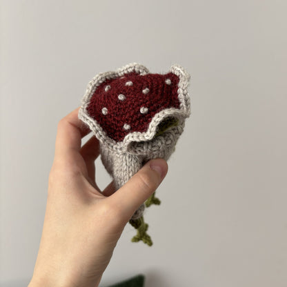 Maskotka Żabka-muchomorek z literką beżowy